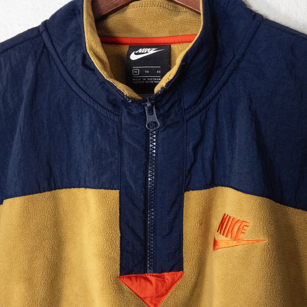 Nike Retro Colorblock Full Zip Jacket Tan Blue Women's Size XL Athleisure - Picture 3 of 8